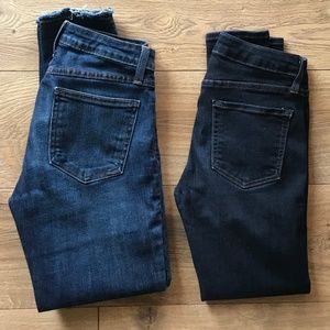 Two Pairs 'Just Black' Brand Mid-Rise Skinny Jeans